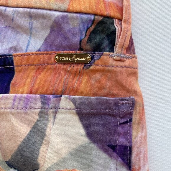 Guess By Marciano The Skinny No. 61 Jeans Colored Floral Print Size 24 - Picture 12 of 12